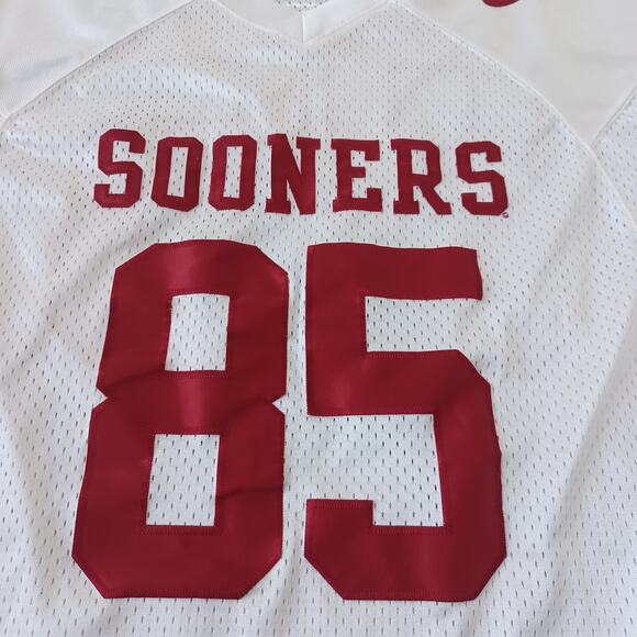 Vintage Nike Oklahoma Sooners #85 White Jersey Mens Large Authentic Stretch - Picture 3 of 12